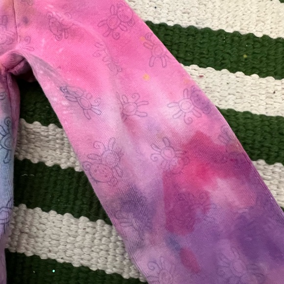 TIE DYE 6-9 MONTH BABY GIRL BODYSUIT SHIRT TOP LONG SLEEVE MONKEY HEART ART - Picture 8 of 9